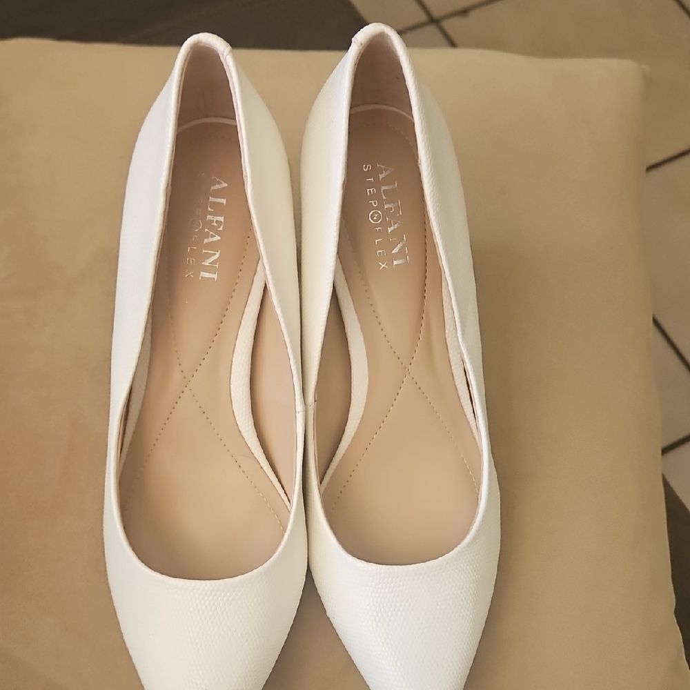 Alfani White Flats Minimalist Slip-On Loafers
